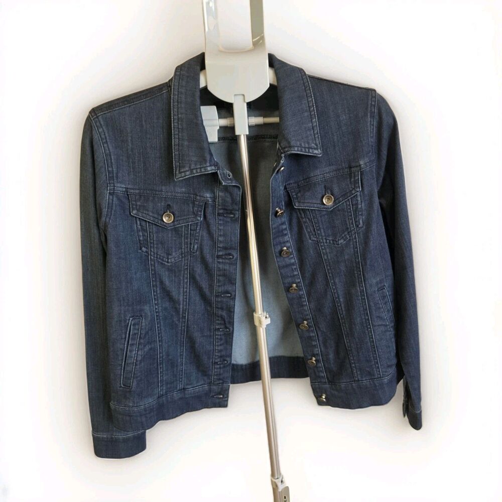 Kelly By Clinton Kelly Denim Jacket Blue short Sz S